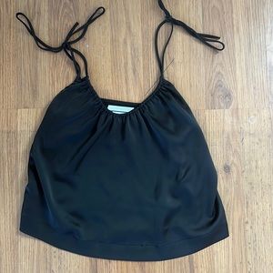 Urban Outfitters Black Satin Top with Ties